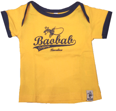 Camiseta Amarillo manga corta 100% algodón ecológico bébés Nature