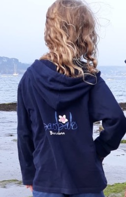 Sudadera con capucha zipper de algodón suéter para niñas