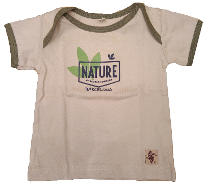 Camiseta Beige manga corta 100% algodón ecológico bébés Nature